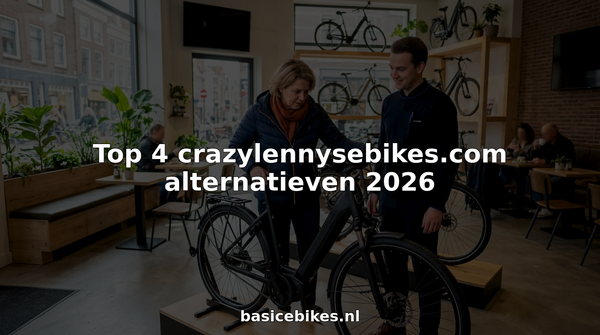 Een vrouw bekijkt een elektrische fiets in de winkel