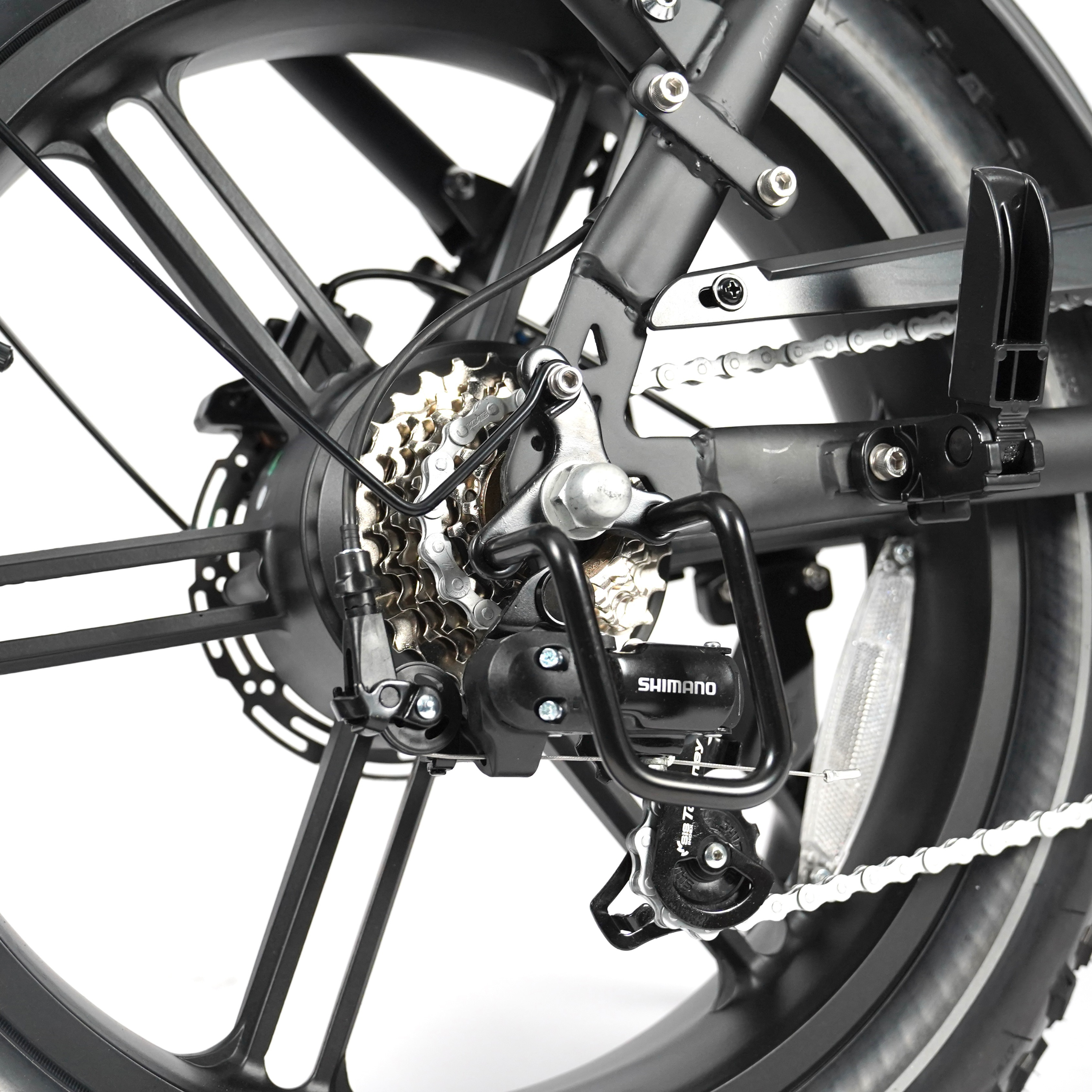 OUXI C80 7.0 2026 - FATBIKE - ZWART - COMBI DEAL + Slot + Zitje + Voetsteuntjes + Alarm + Telefoonhouder + 6KM/H Gashendel.