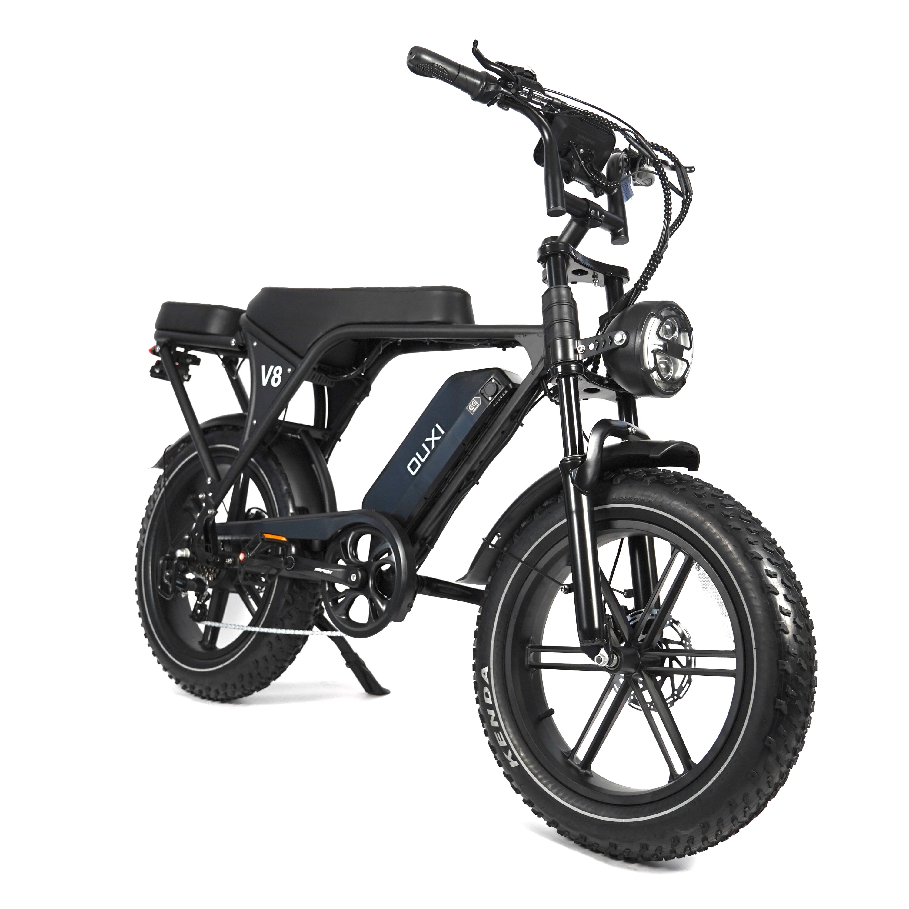 OUXI C80 7.0 2026 - FATBIKE - ZWART - COMBI DEAL + Slot + Zitje + Voetsteuntjes + Alarm + Telefoonhouder + 6KM/H Gashendel.
