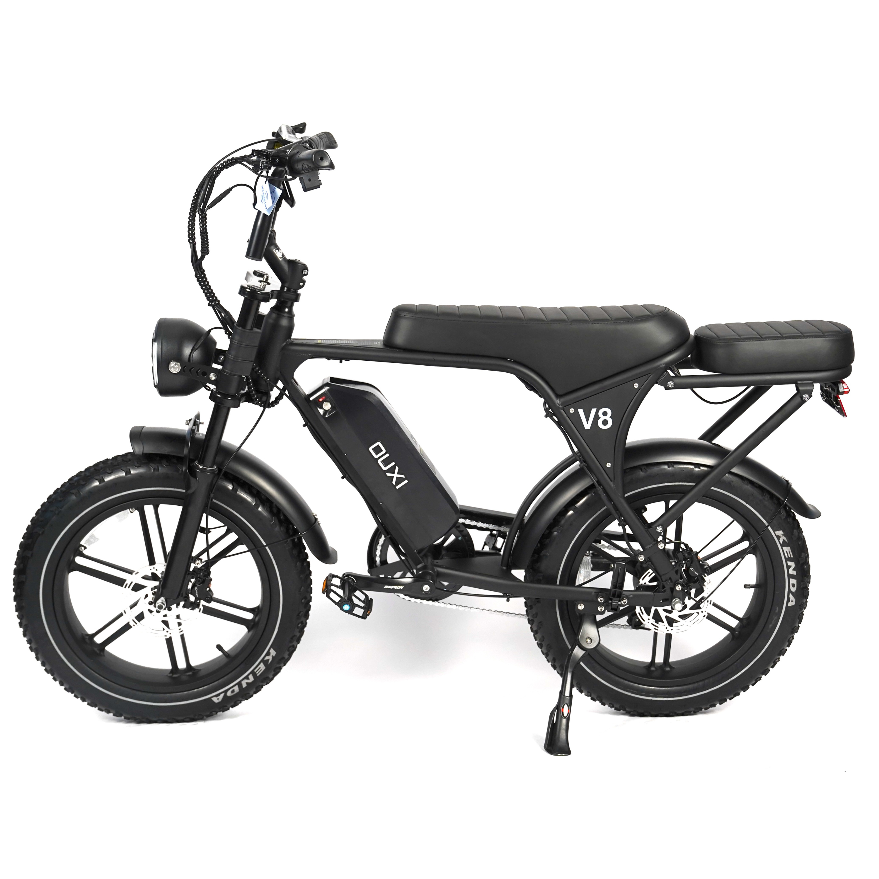 OUXI C80 7.0 2026 - FATBIKE - ZWART - COMBI DEAL + Slot + Zitje + Voetsteuntjes + Alarm + Telefoonhouder + 6KM/H Gashendel.